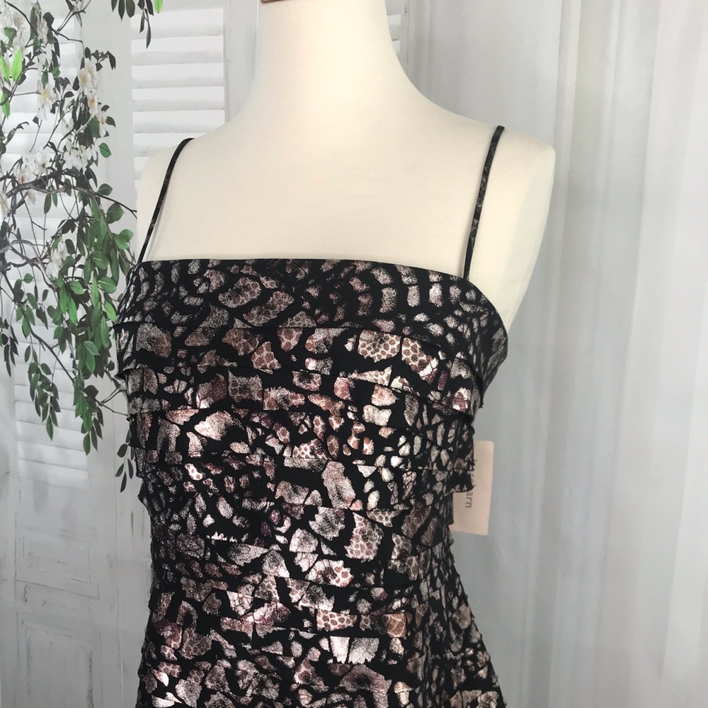 Dressbarn Shutter Pleat Dress 16 Black Metallic 💕